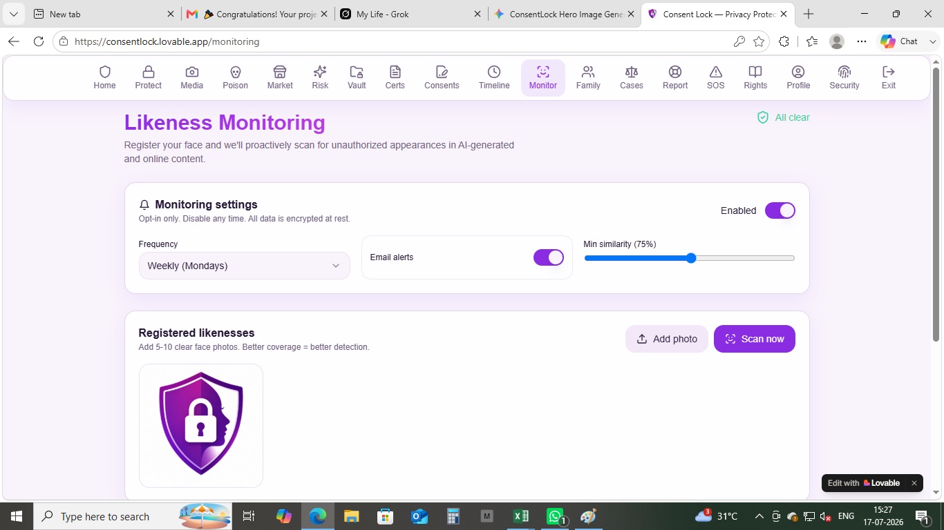 Likeness Monitoring